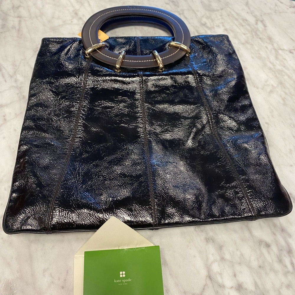 Kate Spade brown satchel round handles NWOT gold hardware beautiful classic